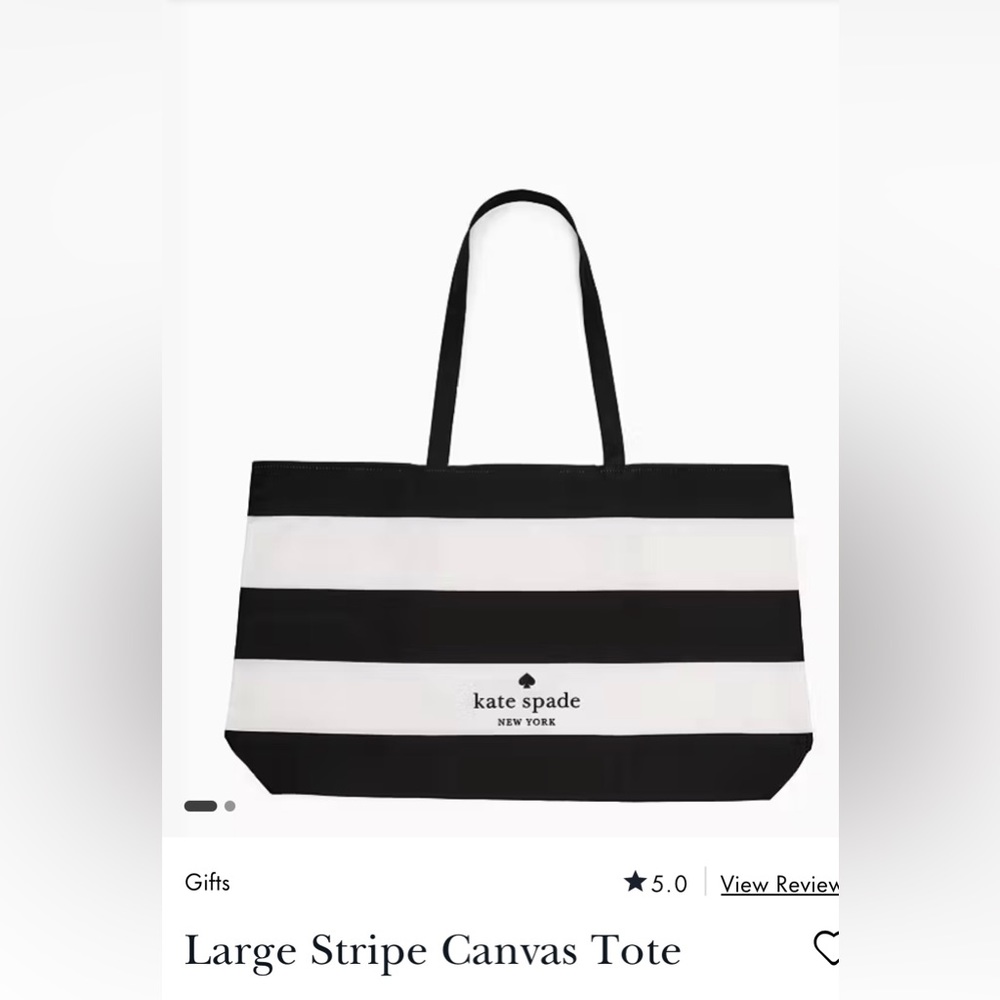 NWT striped canvas tote